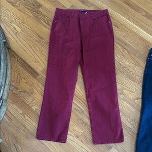 Bandolino dark red jeans size 14 inseam 30 style Mandie excellent